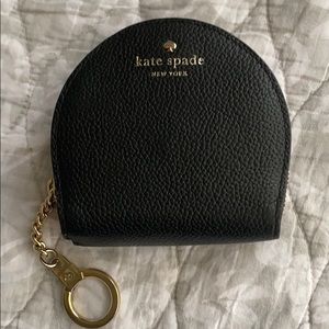 Kate Spade Black Pebbled Leather Coin Pouch